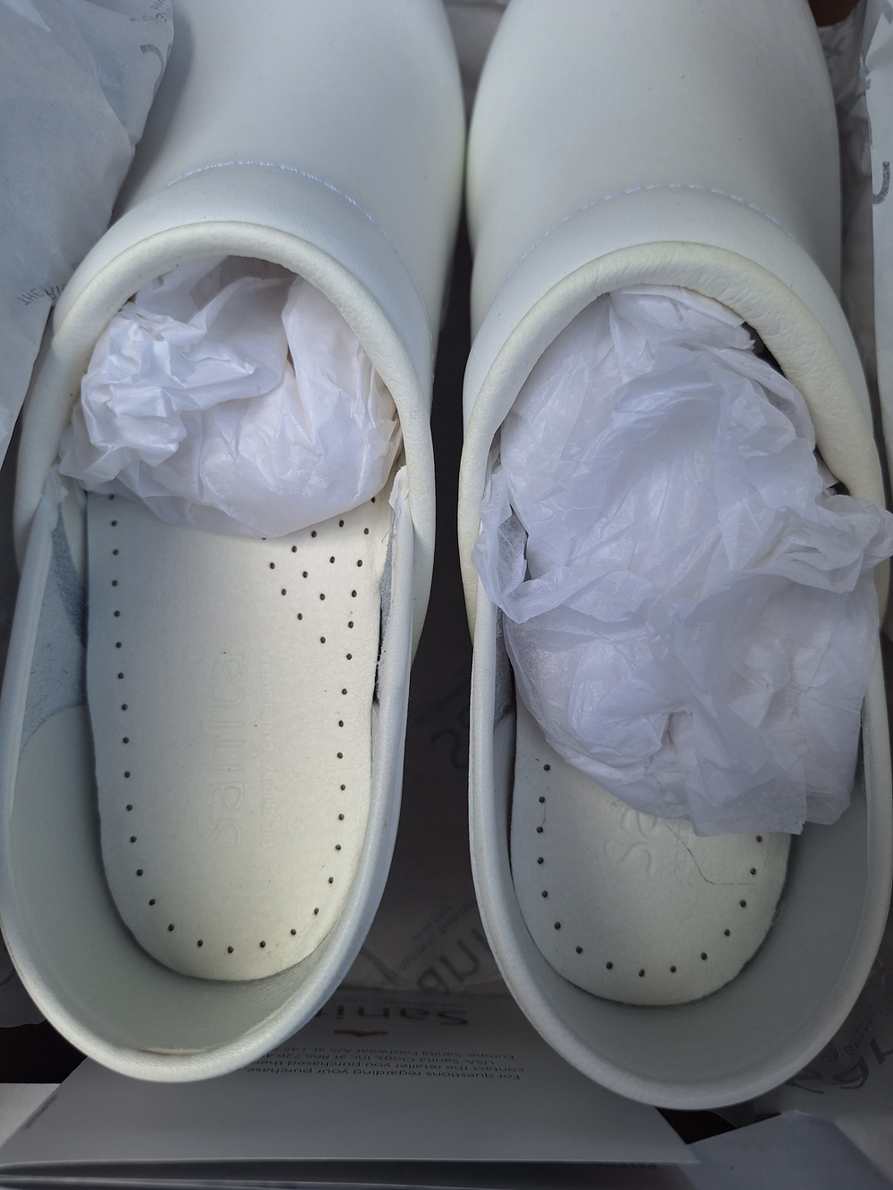Sanita White Leather Clogs - Picture 2 of 5